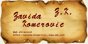Zavida Komerović vizit kartica